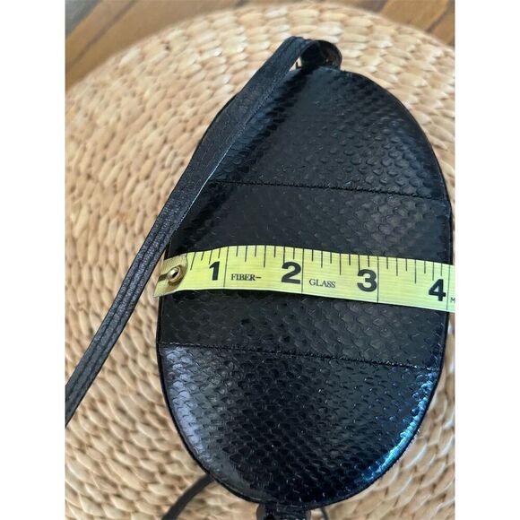 Women's Black Textured Semi-Circle Crossbody Purse - Picture 11 of 13